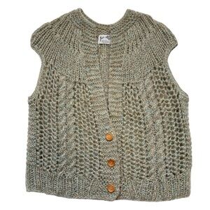 VTG Loose weave extended sleeve Sweater Vest M